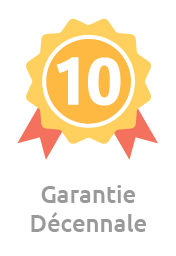 Garantie Décennale Label certifiant la garantie décennale des terrasses aquatiques Swim n'Spa